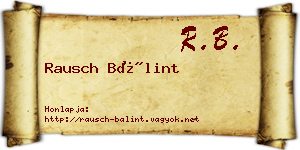 Rausch Bálint névjegykártya